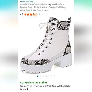 Cute New Vivianly Boots~Chunky Heel~Combat~Lace Up~Grunge~Size 8